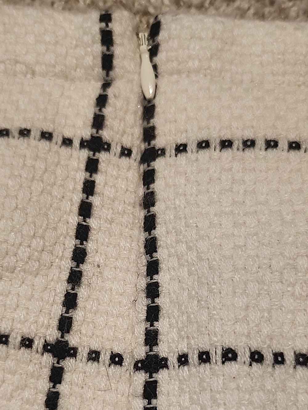 Cream Windowpane Check Mini Skirt - Picture 6 of 8